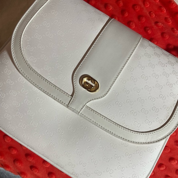 Gucci Handbags - Vintage White Gucci Micro GG Crossbody Bag